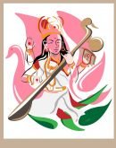 Maa Saraswati : Wall Hanging Laminate
